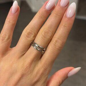 The Michelle Sterling silver double band ring s925 adjustable